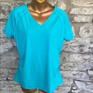 Women's Blue V-Neck Top